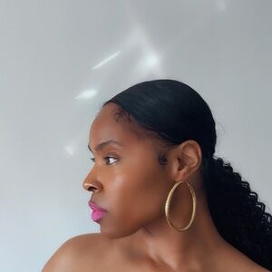 24k Gold Plated Hammered Hoop Earrings